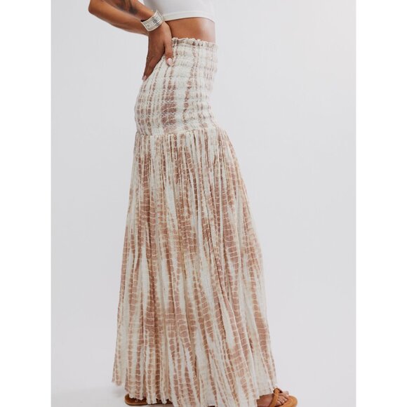 FREE PEOPLE FP One Ravenna Printed Convertible Maxi Skirt / Soft Mauve Combo - Picture 3 of 12
